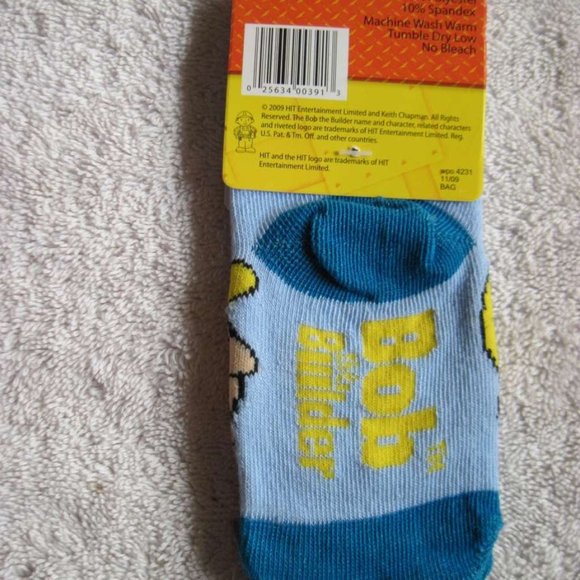 Bob The Builder 1 Pair 6 - 12 - 18 Months Baby Infant Socks Tools Construction - Picture 9 of 16